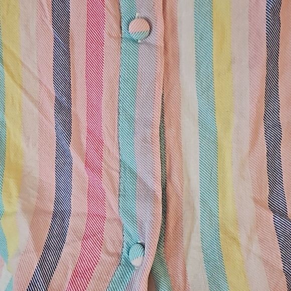 Torrid Multi Color Button Back Stripe Abbey Rayon Slub Top Short Sleeve Shirt 3X - Picture 14 of 15